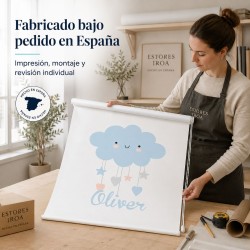 Estor infantil personalizado con nombre | Nube azul | Estores Iroa