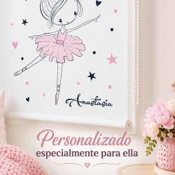 Estor infantil bailarina personalizado con nombre | Estores Iroa