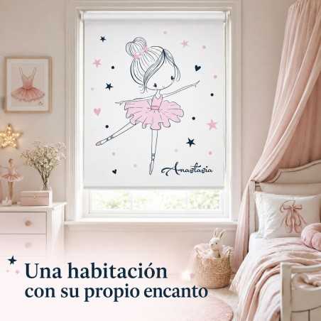 Estor infantil bailarina personalizado con nombre | Estores Iroa