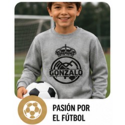 Sudadera de fútbol Madrid personalizada con nombre | Niño y adulto