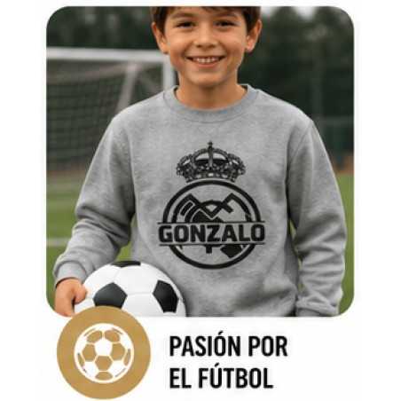 Sudadera de fútbol Madrid personalizada con nombre | Niño y adulto