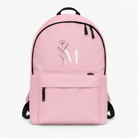 Mochila personalizada con inicial y flores | Inicial Flor | Estores Iroa