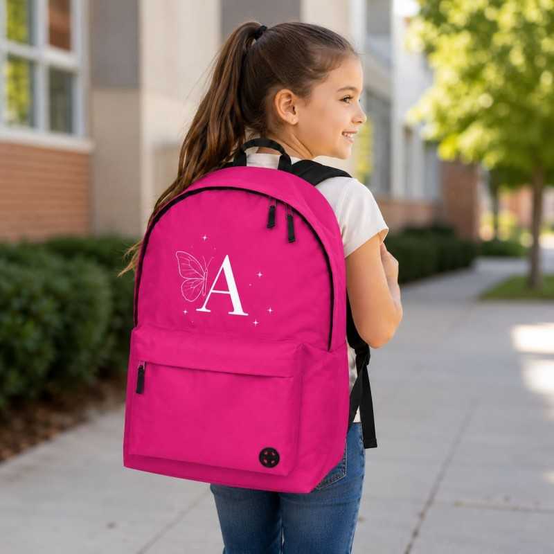 Mochila personalizada con inicial y flores | Inicial Flor | Estores Iroa