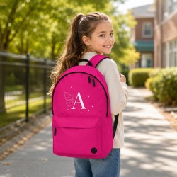 Mochila personalizada con inicial y flores | Inicial Flor | Estores Iroa