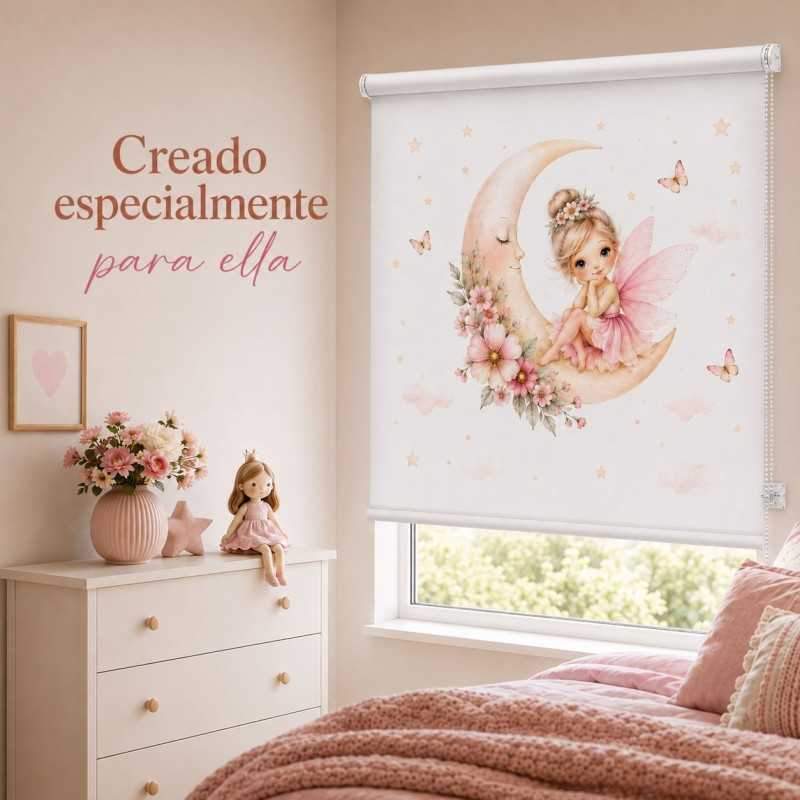 Estor Infantil Hada Luna – Estor Enrollable Decorativo para Habitación de Niña | Estores Iroa