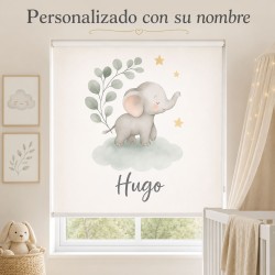 Estor Infantil Personalizado Elefante Sarfari | Diseño Acuarela 2026