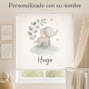 Estor Infantil Personalizado Elefante Sarfari | Diseño Acuarela 2026