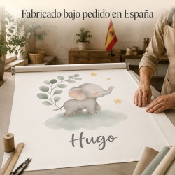 Estor Infantil Personalizado Elefante Sarfari | Diseño Acuarela 2026