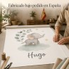 Estor Infantil Personalizado Elefante Sarfari | Diseño Acuarela 2026