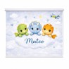 Estor Infantil Dinosaurios Personalizado con Nombre | Estor Bebé Azul | Estores Iroa