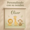 Estor enrollable Infantil Personalizado con Nombre – Animales Baby Jungle ( Niño Unisex)