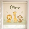 Estor enrollable Infantil Personalizado con Nombre – Animales Baby Jungle ( Niño Unisex)