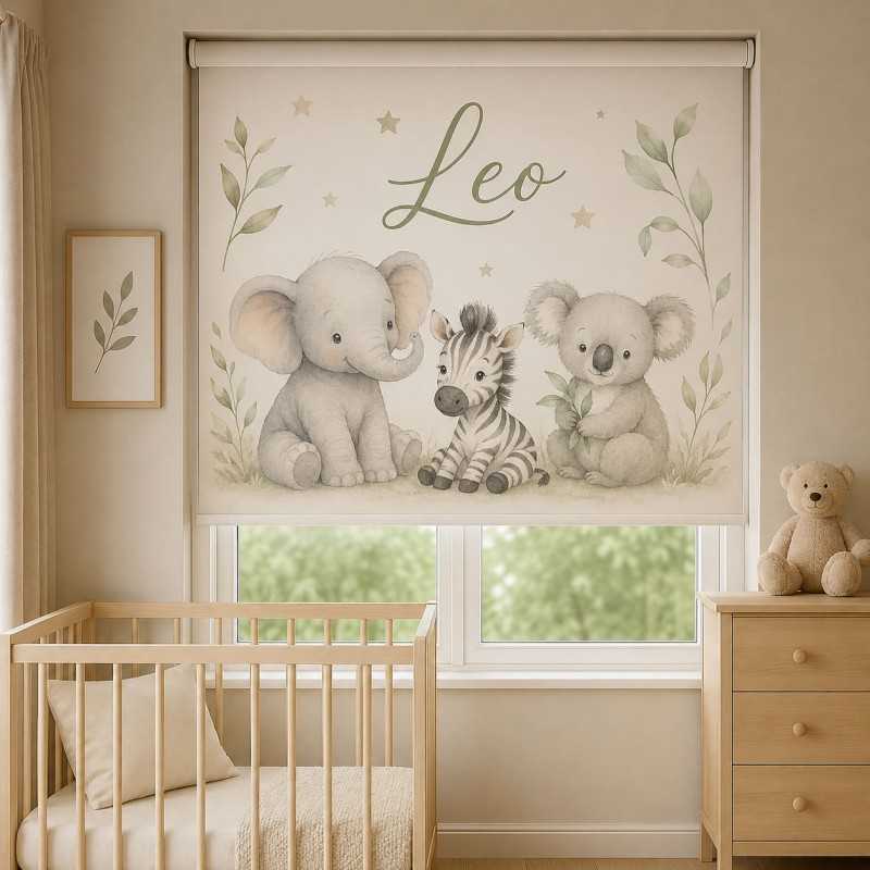 Estor Infantil Personalizado Animales Safari Baby Jungle 02 | Estores enrollables a Medida | Estores Iroa