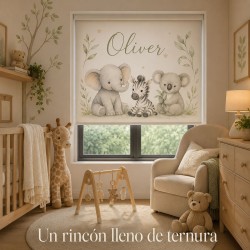 Estor Infantil Personalizado Animales Safari Baby Jungle 02 | Estores enrollables a Medida | Estores Iroa