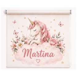 Estor Infantil Personalizado Unicornio con Nombre | Estor para habitación de bebé y niña| Estores Iroa