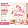 Estor Infantil Personalizado Unicornio con Nombre | Estor para habitación de bebé y niña| Estores Iroa