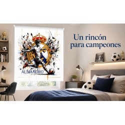 Estores infantiles Futbol Madrid , Estor enrollable juvenil futbol Madrid. Estores infantiles personalizados - Estores Iroa