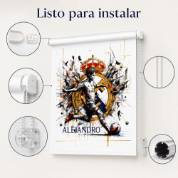 Estores infantiles Futbol Madrid , Estor enrollable juvenil futbol Madrid. Estores infantiles personalizados - Estores Iroa