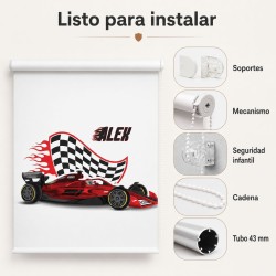 Estor infantil coche de carreras personalizado | Estores Iroa