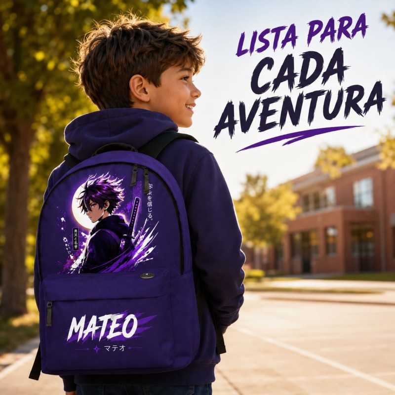 Mochila Escolar Infantil Anime- Manga Personalizada con Nombre | Estores Iroa