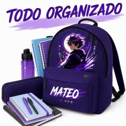 Mochila Escolar Infantil Anime- Manga Personalizada con Nombre | Estores Iroa