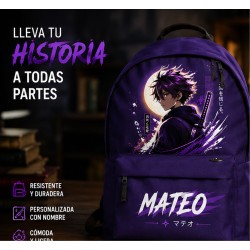 Mochila Escolar Infantil Anime- Manga Personalizada con Nombre | Estores Iroa