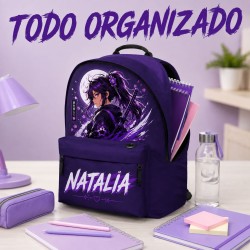 Mochila Anime Niña Personalizada con Nombre | Estores Iroa