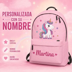 Mochila Personalizada Unicornio con Nombre para Niña | Estores Iroa