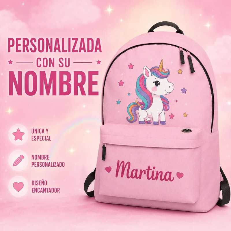Mochila Personalizada Unicornio con Nombre para Niña | Estores Iroa