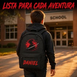 Mochila Escolar Personalizada Niño Samurái con Nombre | Estores Iroa
