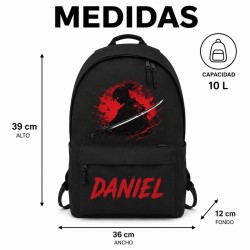 Mochila Escolar Personalizada Niño Samurái con Nombre | Estores Iroa