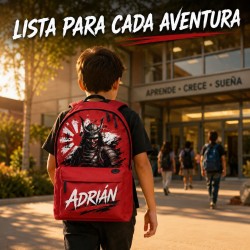 Mochila Escolar Personalizada Samurái con Nombre | Estores Iroa