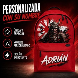 Mochila Escolar Personalizada Samurái con Nombre | Estores Iroa