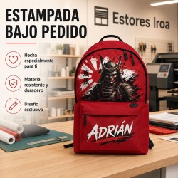 Mochila Escolar Personalizada Samurái con Nombre | Estores Iroa