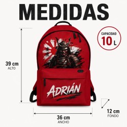 Mochila Escolar Personalizada Samurái con Nombre | Estores Iroa