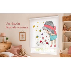 Estor Enrollable Infantil Niña Flores y Estrellas | Estores Iroa