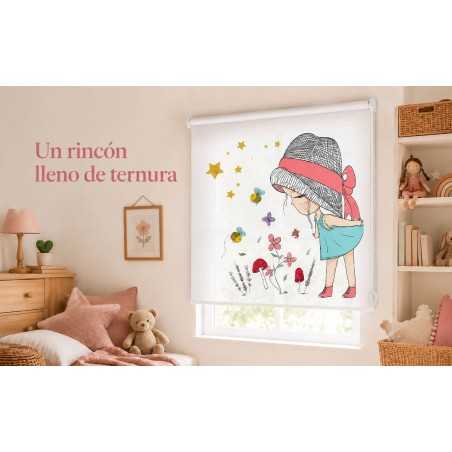 Estor Enrollable Infantil Niña Flores y Estrellas | Estores Iroa