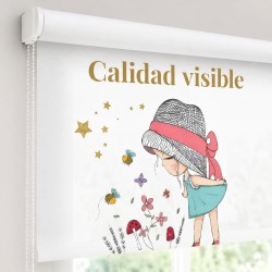 Estor Enrollable Infantil Niña Flores y Estrellas | Estores Iroa