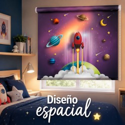Estor Enrollable Infantil Cohete Espacial | Estores Iroa