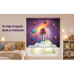 Estor Enrollable Infantil Cohete Espacial | Estores Iroa