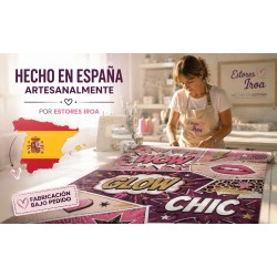 Estor Enrollable Juvenil para Chicas Comic Rosa a Medida | Translúcido, Opaco o Screen| Estores Iroa