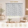 Estor Enrollable Decorativo Gris Moderno – Hojas Blancas Minimalista- Estores Iroa