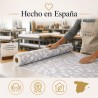 Estor Enrollable Decorativo Gris Moderno – Hojas Blancas Minimalista- Estores Iroa