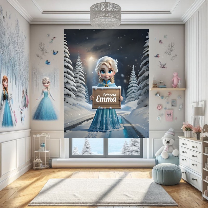 Estor infantil niña Frozen Reina Hielo. Estor Infantil personalizable Estor habitacion infantil niña. Estor enrollable infantil