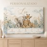 Cuadro Natalicio Personalizado Bebé Safari | Estores Iroa