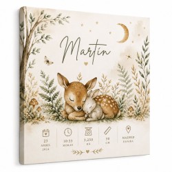Cuadro Natalicio Bebé Unisex Bosque | Estores Iroa