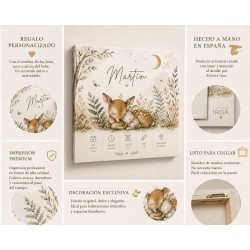 Cuadro Natalicio Bebé Unisex Bosque | Estores Iroa