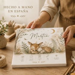 Cuadro Natalicio Bebé Unisex Bosque | Estores Iroa