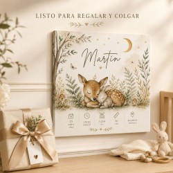 Cuadro Natalicio Bebé Unisex Bosque | Estores Iroa
