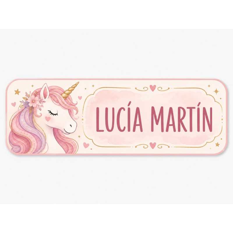 Etiquetas Personalizadas con Nombre para Colegio | Unicornio | Estores Iroa